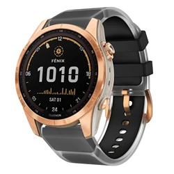 Quick Release Clear Glacier Silicone Watch Band - 20mm Strap - 20mm (Black)