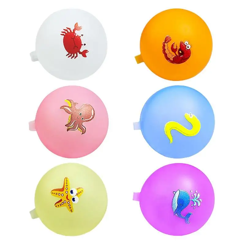 

Refillable Water Balloons 6 Pieces Flexible Summer Silicone Water Balls Refillable Pool Balloons Toys For Outdoor Water Games