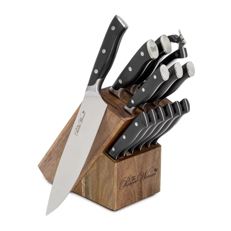 14-Piece Stainless Steel Knife Block Set, Red - AliExpress