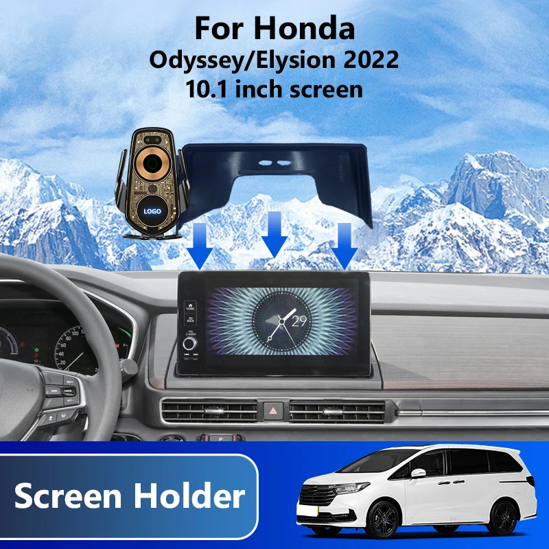 

Автомобильный держатель для навигатора Honda Odyssey Elysion 2022, беспроводное зарядное устройство, вращение на 360 °, кронштейн для основания экрана 10,1 дюйма