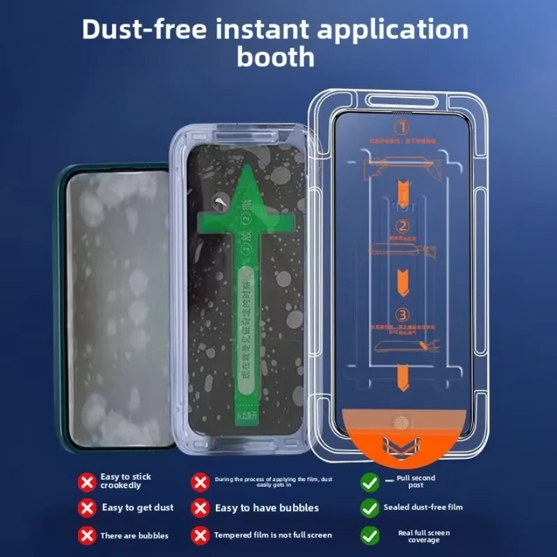 Dual Privacy Screen Protector with Easy Install for Smartphones - Anti-Peeping Film and Auto Dust Removal Kit