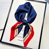 Red Small Square Scarf Women's Silk Scarf 70cm Letter Printed Scarf Square Shoulder Scarf Wholesale Headscarf Hair Accessories 2