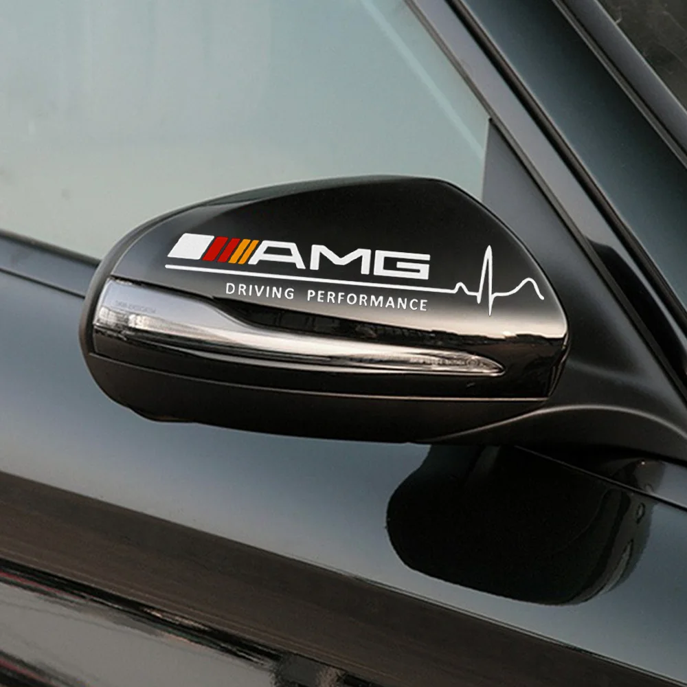 Car Rearview Mirror Stickers 2PCS Auto Body Decor Decal For Mercedes Benz A C E S Class AMG W211 W204 W210 W203 CLA Accessories