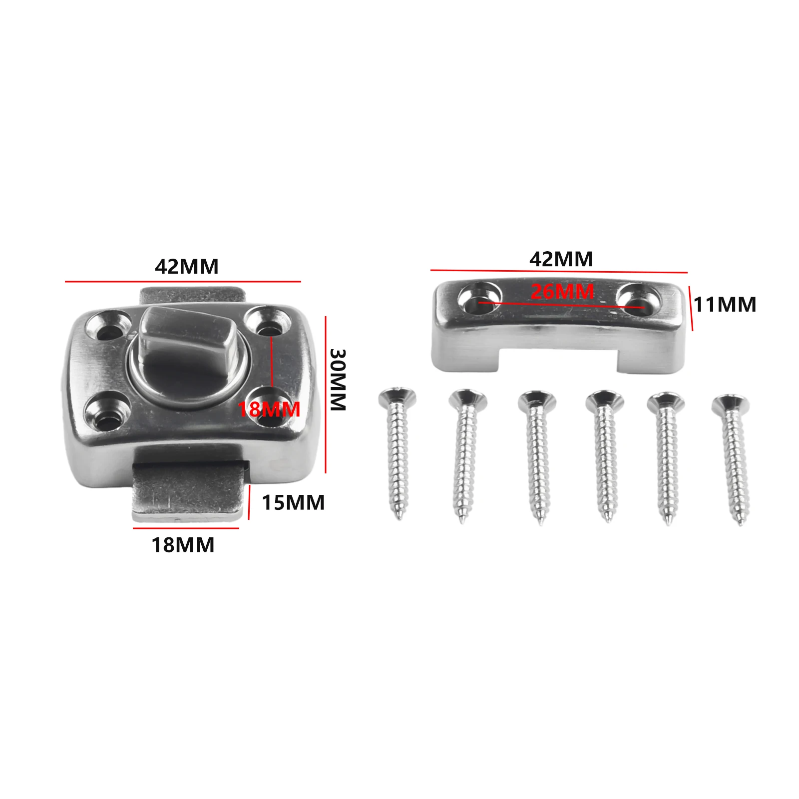 Description Picture 6 of itemDoor Bolt Latch Lock Door Lock WC Cast Hook Metal Privacy Right Angle Sliding Gate 1pc 1x Anti-theft Practical