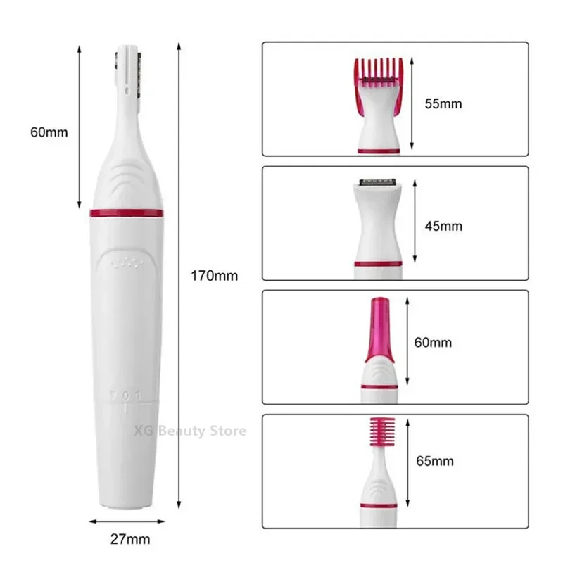 5-in-1 Electric Epilator for Women -Painless Hair Remover for Underarm, Bikini & Legs, Rechargeable Razor with Precision Trimmer