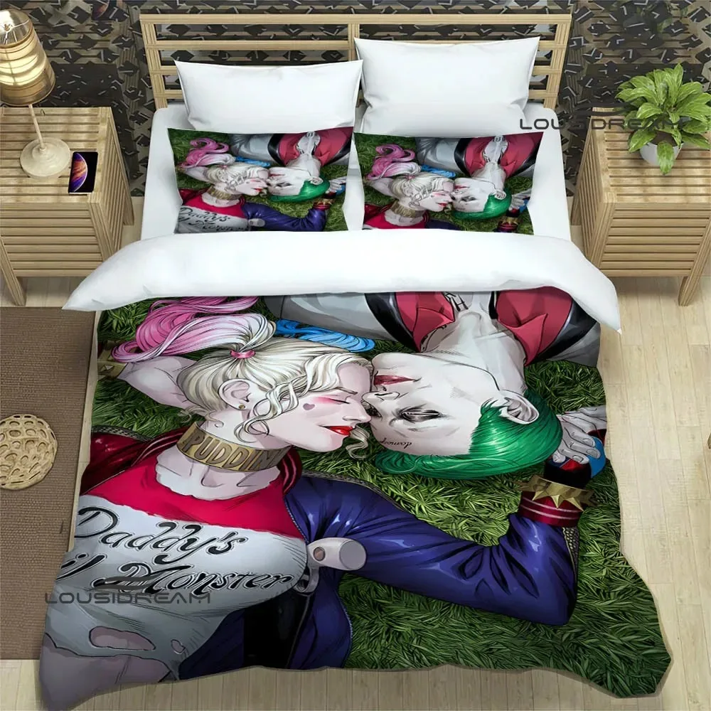 3D Retro H-Harley-Q-Quinn printed Bedding Sets exquisite bed supplies set duvet cover bed comforter set bedding birthday gift 4