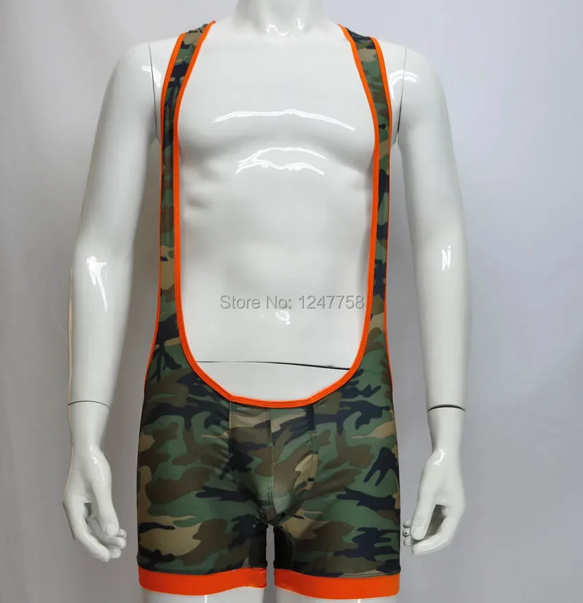 New Brand Man's Camouflage Bodysuit Underwear Singlet Wrestling Leotard Vest