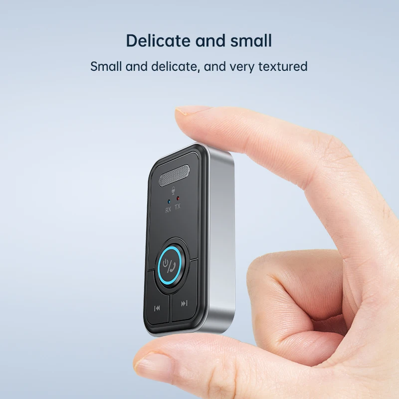 2 IN 1 Bluetooth 5.4 오디오 송신기 수신기 TV PC 자동차 비행기 스피커 용 마이크가있는 3.5MM AUX HiFi 스테레오 무선 어댑터