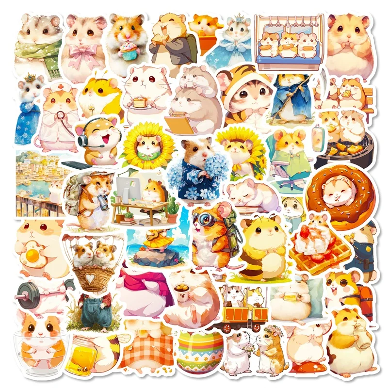 10/30/56PCS 귀여운 뚱뚱한 햄스터 PVC 스티커 미적 DIY 컬러풀한 접..