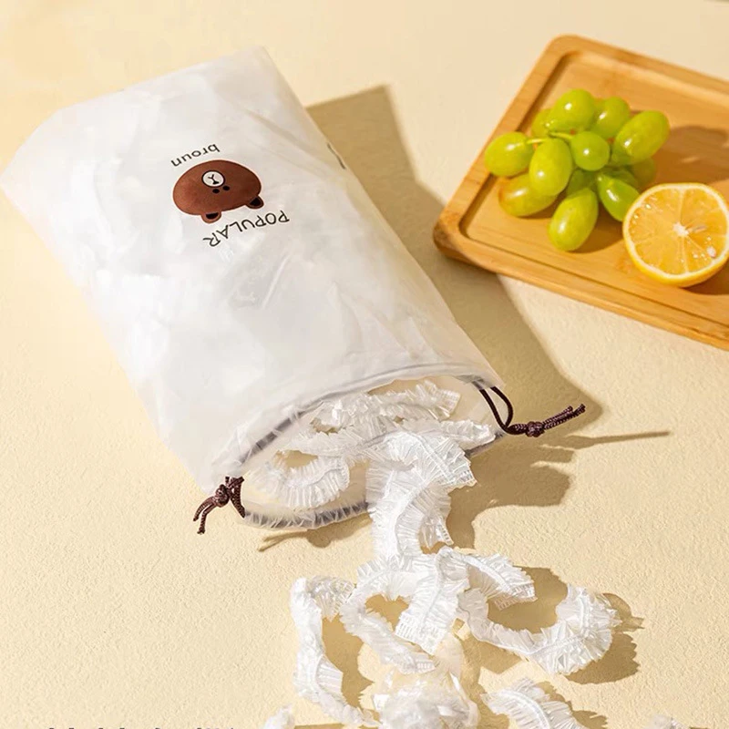 100 st elastiska matförvaringspåsar återanvändbara stretchiga matförvaringspåsar tallrikslock för köksskålar omslagstätning_voghion.com