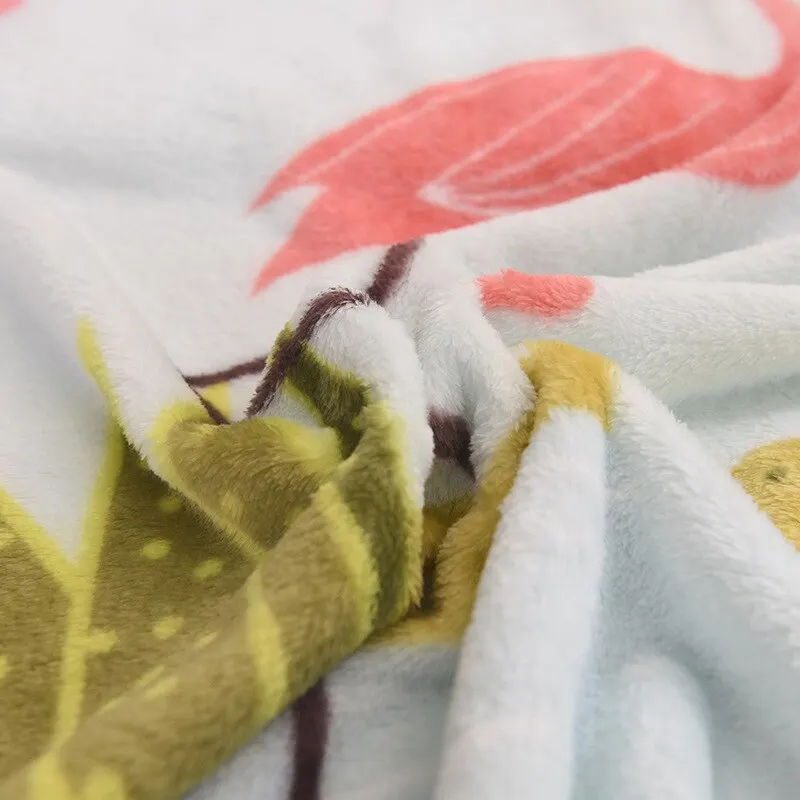 Animal Cartoon Print Flannel Baby Blanket Swaddle Super Soft 100*140cm Children's Blanket Sofa