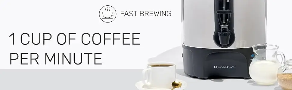 fast brewing - 1 cup of coffee per minute