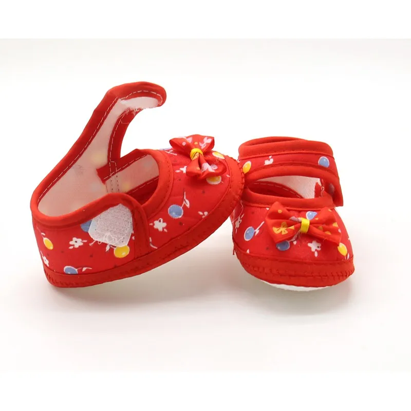 Baby Girl Shoes  Floral Bow First Walkers Soft Sole Crib Newborn Toddler Shoe Infant Baby Girls Shoes 0-18 Month 4
