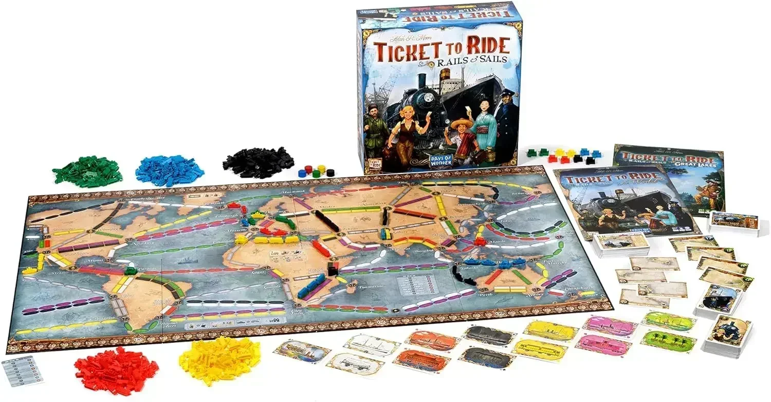 Ticket to Ride Rails & Sails Board Game English Family Multiplayer Friends Party Play Cards Game Plot Collection Toys Gifts 3