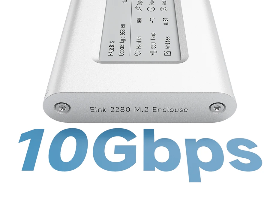 Hagibis NVMe SSD Enclosure with E-Ink Display (10Gbps)