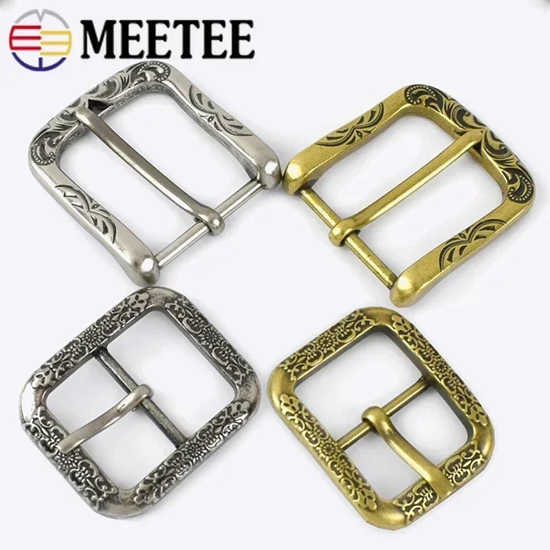 Meetee 2/5Pcs 35/40mm Retro Belt Buckle Metal Pin Buckles
