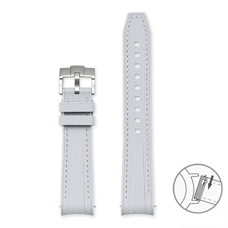 Sport Waterproof Liquid Silicone Watch Strap, Quick Release 20mm Band