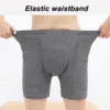 Incontinence Care Pants Breathable Catheter Underwear Double Pocket Fit 2000ml Bags Black White Stripes for Ostomy for Elderly 3