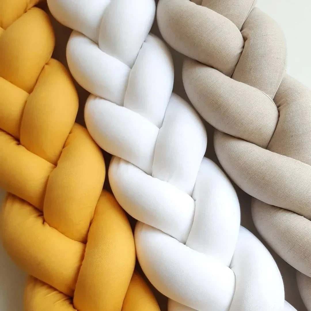Baby Crib Protector Bed Braid Knot Cushion for Infant Kids 1/2/3/4M 3 Shares Toddler Baby Bed Bumpers In The Crib Newborn 2024 - 2