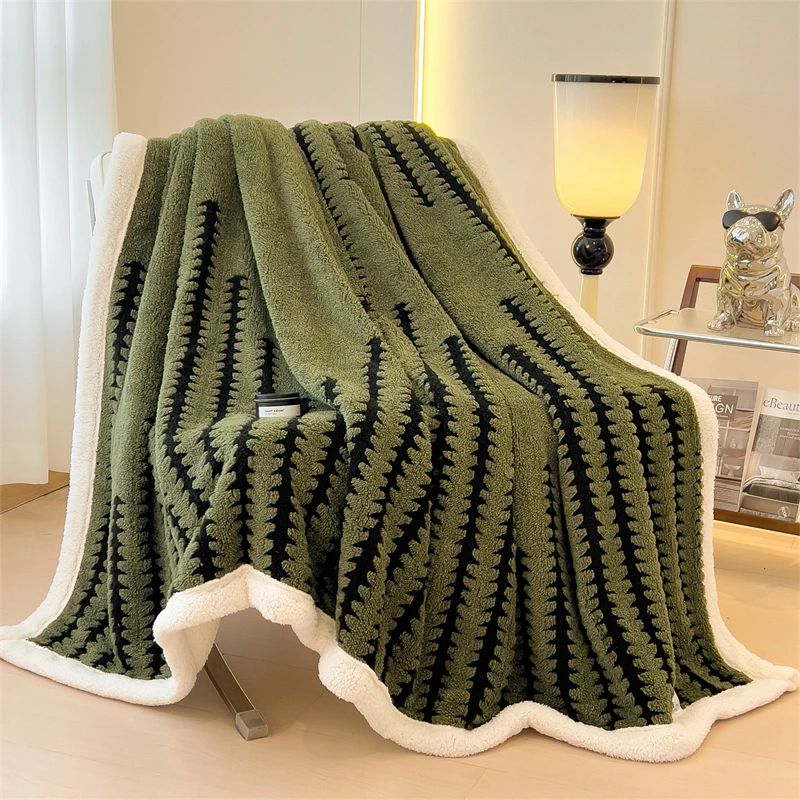 Thicken Warm Flannel Blanket Super Soft Fluffy Queen Blanket Single Double Size Cozy Skin-friendly Multifunctional Nap Blanket 4