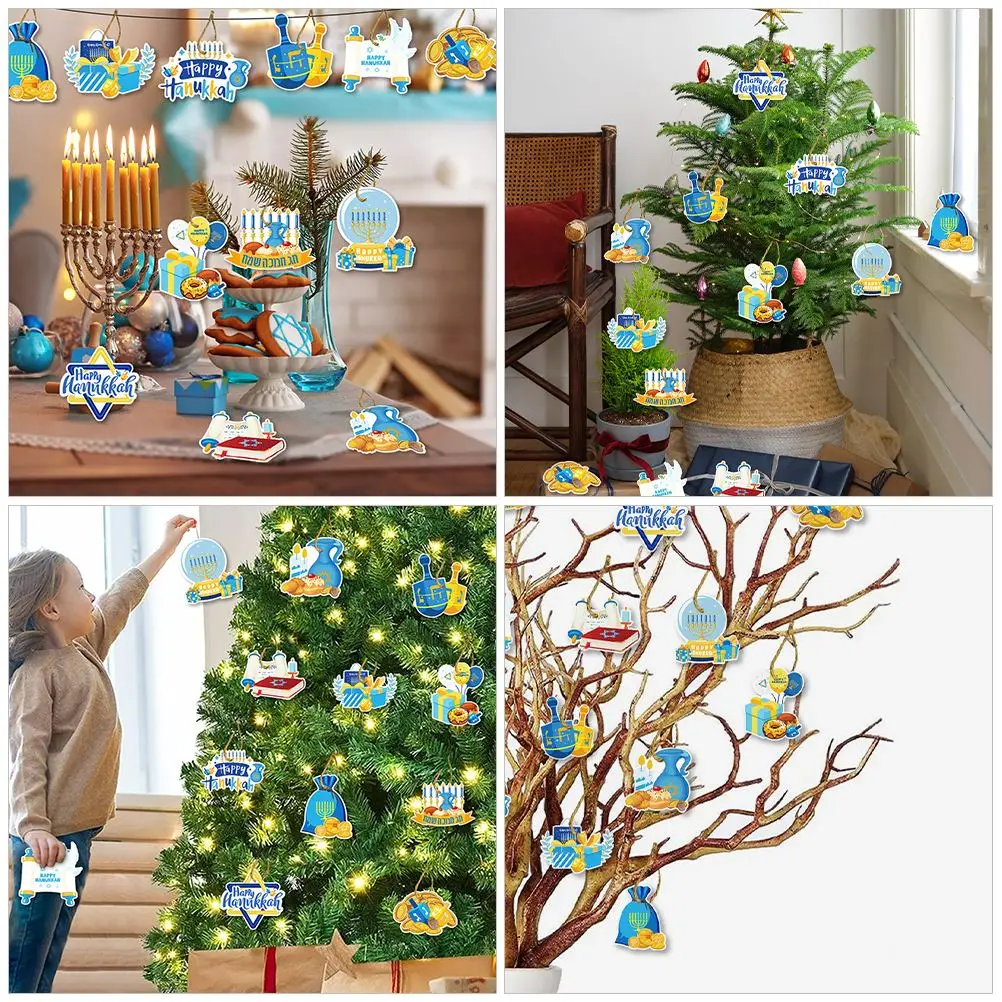 12/36Pcs Hanukkah Hanging Ball Ornaments Party Layout Decorations Festive Party Plastic Balls Christmas Tree Home Party Hanging 6