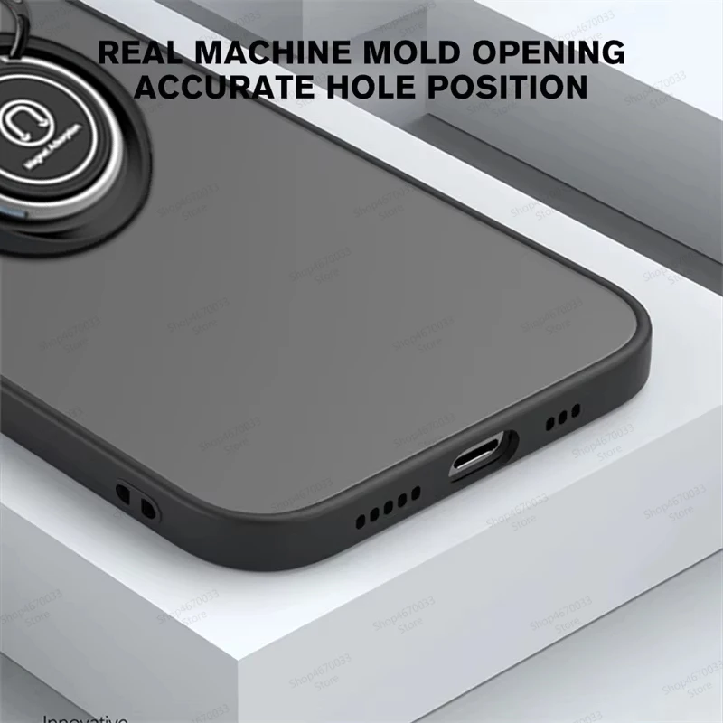 Magnetic Ring Holder Matte Armor Phone Case