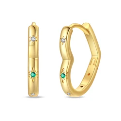 Elegant Silver & Gold Star and Moon Pearl Hoop Earrings - Proluxe Fine Jewelry Gift (PAE333-GD)