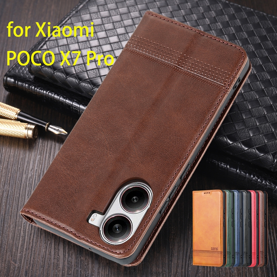Deluxe Magnetic Adsorption Leather Fitted Case for Xiaomi POCOPHONE POCO X7 Pro 5G Flip Cover Protective Case Capa Fundas Coque