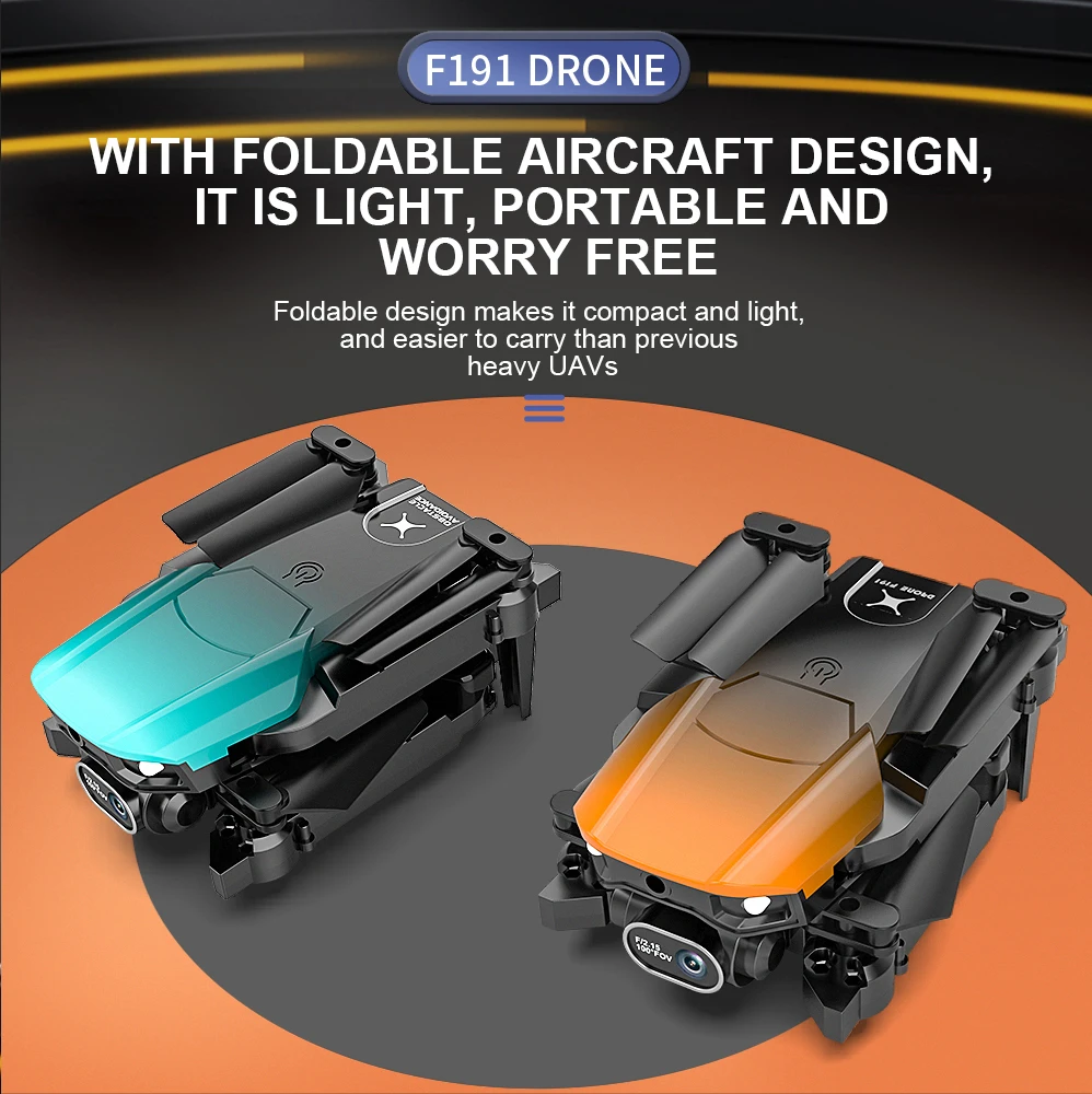 KBDFA F191 Drone, foldable design makes it compact and light, and easier to carry than