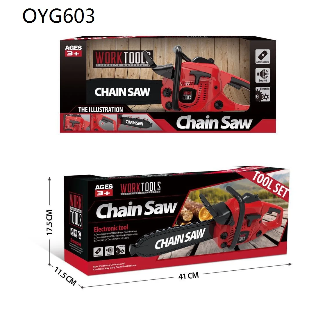 Large Size Children Electronic Chainsaw Kids Play Tools Pretend Play Tool Kits Electric Saw Children Simulated Play House Toy 3