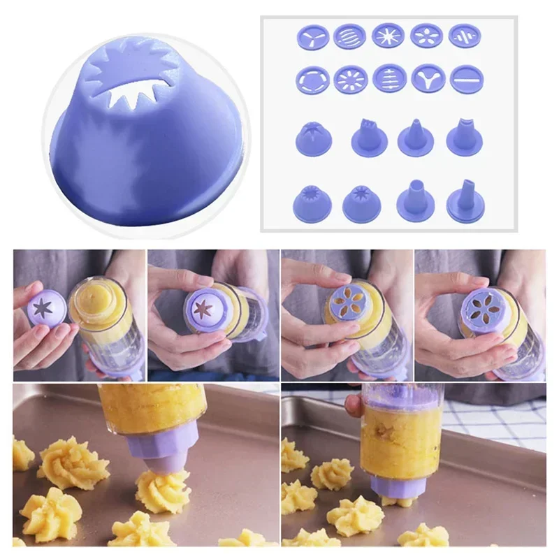 New Diy Manual Cookie Press Maker Machine Gun Decorating Squeezing Machine for Making Churros Device Fritters Baking Tool