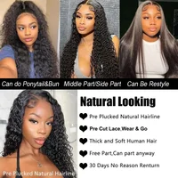 13x6 Hd Lace Frontal Wig Curly Human Hair Wigs  32 Inch Deep Wave Water Wave Lace Frontal Wigs 2