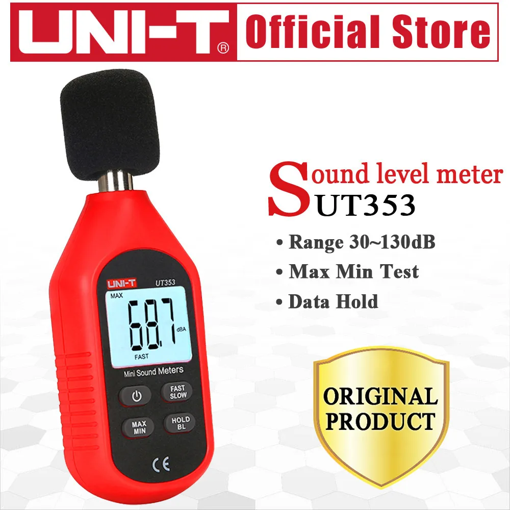 UNI-T UT353 Noise Measuring Instrument db Meter 30~130dB Mini Audio Sound Level Meter Decibel Monitor 2