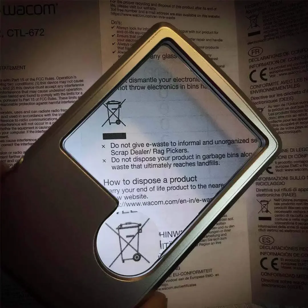 Magnifying Glass Jewelry Loupe With LED Light Magnifier Mini Pocket Magnifying Lens For Kids Jewelers Seniors Reading 6X 3X magnifying glass