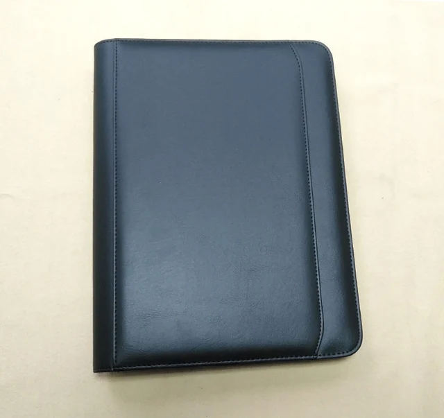 Carpeta Ejecutiva De Negocios A4 Negra De Lujo - Con Carpeta De Anillos Y Calculadora, Piel Elegante, Para Reuniones