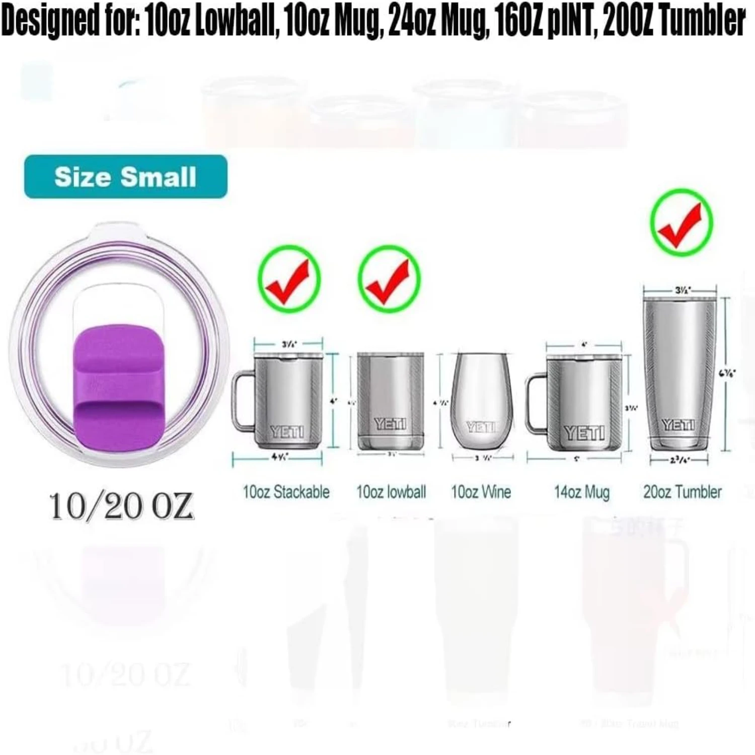 20oz Tumbler Lids-Durable, Leak-proof, Safe for Rambler & Ozark Trail Cups