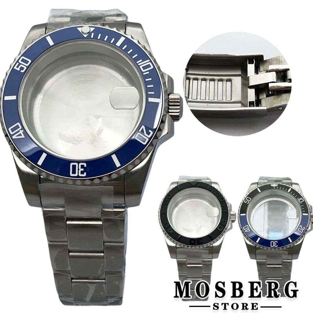 

40mm Watch Case With Bezel Stainless Steel Sapphire Glass For NH34 NH35 NH36 ETA2836 Miyota8215 8205 ETA2824 PT5000 Movement