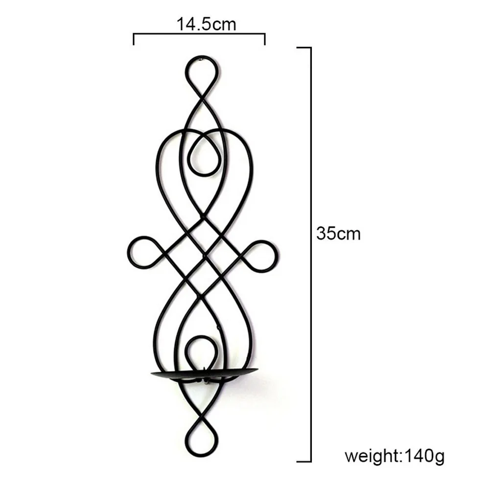 2pcs Iron Wall Hanging Candle Holder Metal Party Wedding Home Dinner Decoration Candlestick Pastoral Vintage Candle Stand