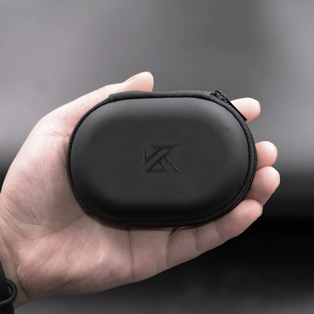 

KZ Earphones Case PU Leather Oval Shape Headphones Box Bag Portable Travel Small Pocket Holder Headset Accessories Organizer