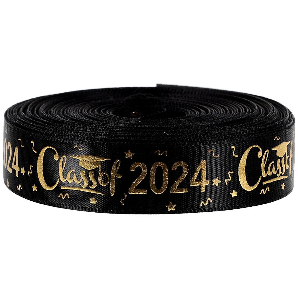 Class 2024 Ribbons Rolls Graduation Ribbon Metallic Glitter Gift Wrapping Ribbon Congrats Grad Theme Ribbons Graduation Party