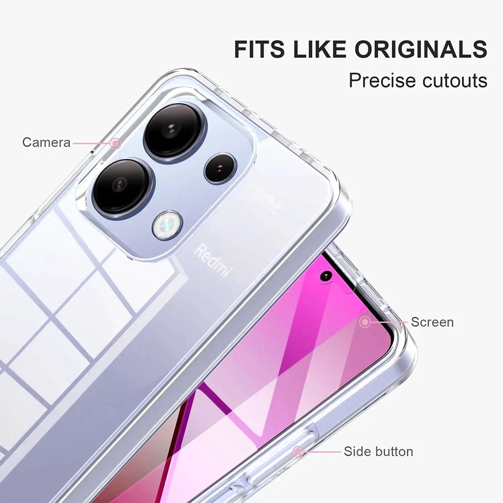 Ultimate 360 Full Body Shockproof Hybrid Case - Enhanced Protection with Clear Silicone and Hard PC Shell