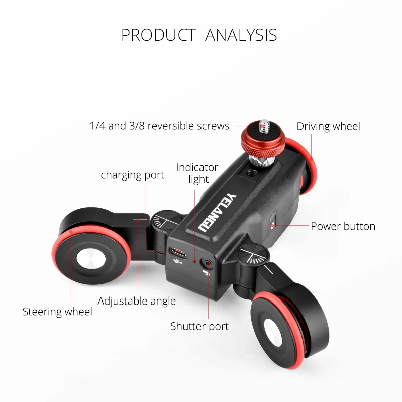 Yelangu l5 Motorizada Câmera Slider Automático de Vídeo Dolly Sistema Ferroviário do Carro para Dslr Câmera Telefone com Controle Remoto - Image 5