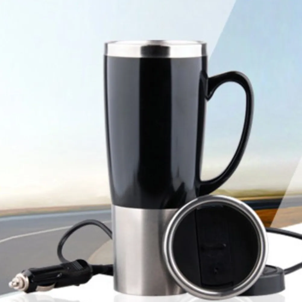12V 스테인레스 스틸 자동차 전기 주전자 401-500ml 자동 물 가열기 빠른 가열 휴대용 여행용 선물 자동차 주전자