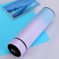500ML Gradient Water Bottle Smart Insulation Cup Stainless Steel Thermal Cup Thermos for Travel Drinkware Car Cup Coffee Mug 4