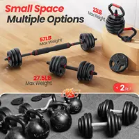 Adjustable dumbbell set, 55lbs Free Weights set with upgraded nut, 4 in 1 Weight Set Used as Kettlebells, Barbell, Push up Stand - Image 4