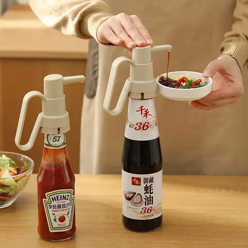 Oyster Sauce Dispenser Jam Bottle Pump Tomato Ketchup Paste Nozzle Cooking Seasoning Oil Bottle Home Kitchen Tools