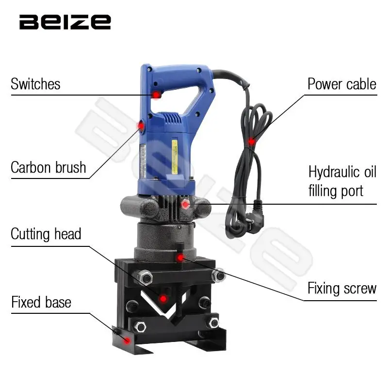 JP-60 Portable Angle Iron Quick Cutter Hydraulic Cutting Tools Hydraulic Angle Steel Cutting Machine Electric Angle Steel Cutter 4