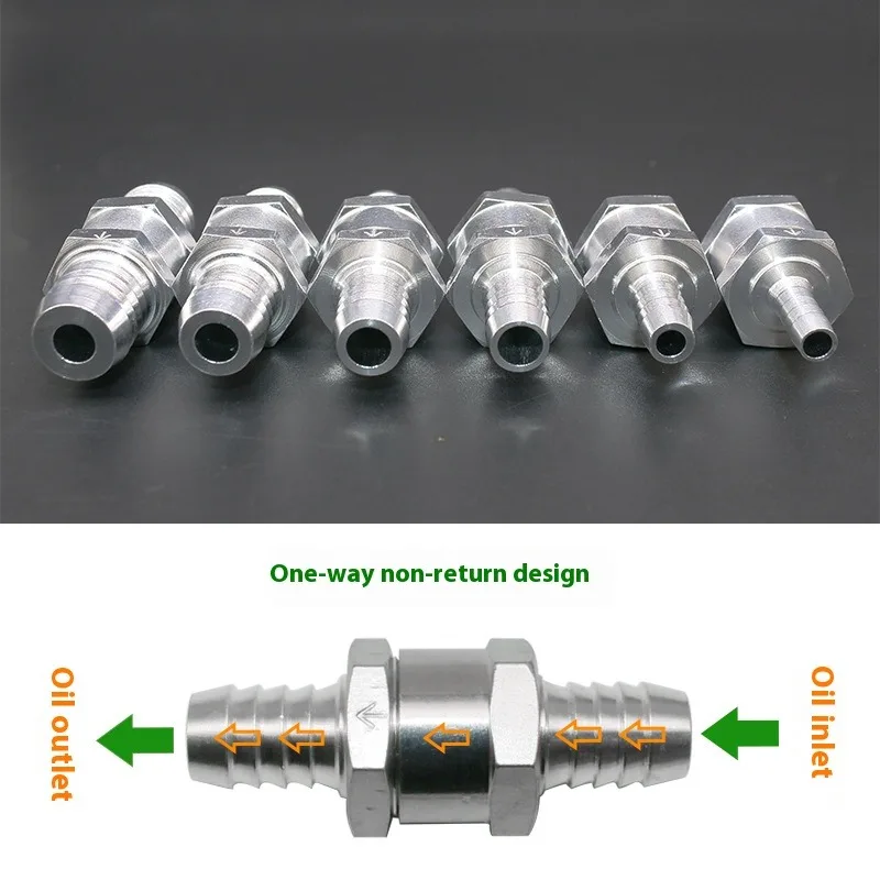 Aluminum Alloy Fuel Check Valve 1PC For Automotive And Ship Machinery 0.23/0.31/0.39/0.47in Gasoline Diesel Fuel Line