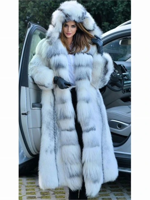 Winter Women's Fashion Mink Fur Coat Red Faux Fox Fur Coat Mid Length Fur  All-in-one Fur Women's Clothing - Fur & Faux Fur - AliExpress