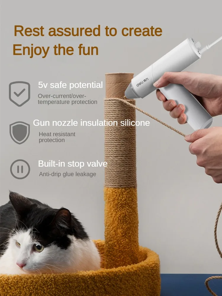 Deli Wireless Hot Melt Glue Gun, Charging, Household, Children&rsquo;s Handmade, DIY Repair Tool, Glue Stick, 7mm hot melt glue gun,hot glue gun,cordless glue gun